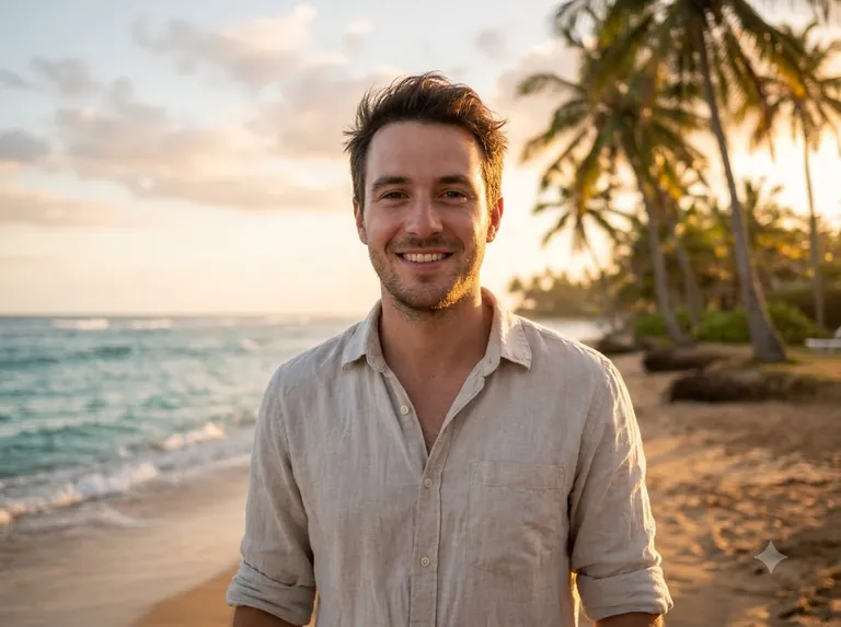 Example image for the Beach Background Swap template