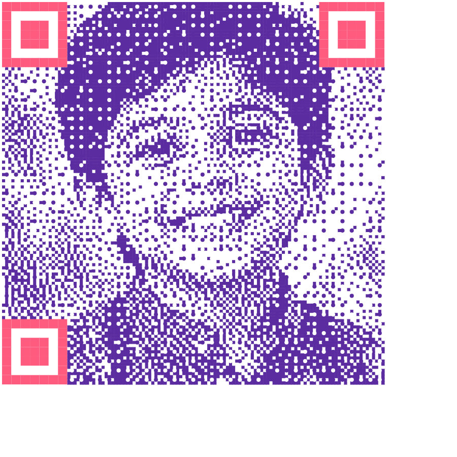 A working QR code where the pattern itself forms a child’s face